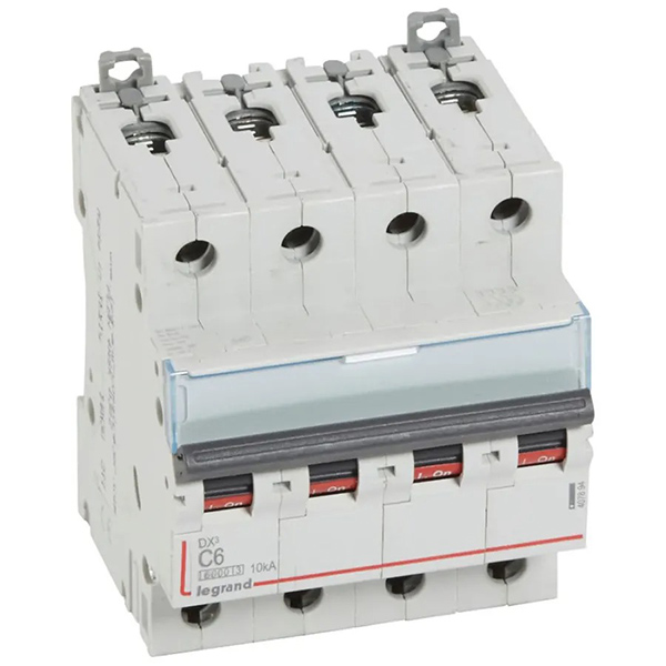 DISJONCTEUR MODULAIRE 4P C6 6000/10KA 4MOD VIS/VIS 407894 LEGRAND