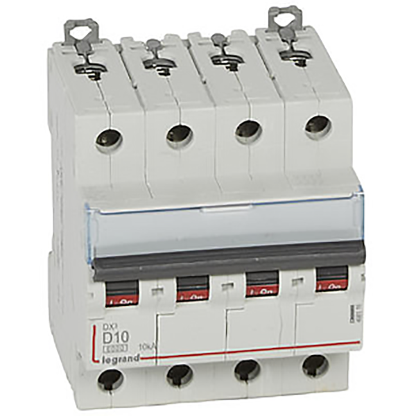 DISJONCTEUR MODULAIRE 4P D10 6000/10KA 4MOD VIS/VIS 408116 LEGRAND
