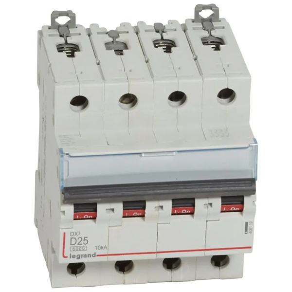 DISJONCTEUR MODULAIRE 4P D25 6000/10KA 4MOD VIS/VIS 408119 LEGRAND
