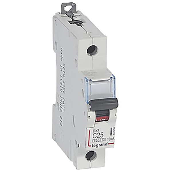 DISJONCTEUR MODULAIRE 1P C25 6000/10KA 1MOD VIS/VIS 407656 LEGRAND