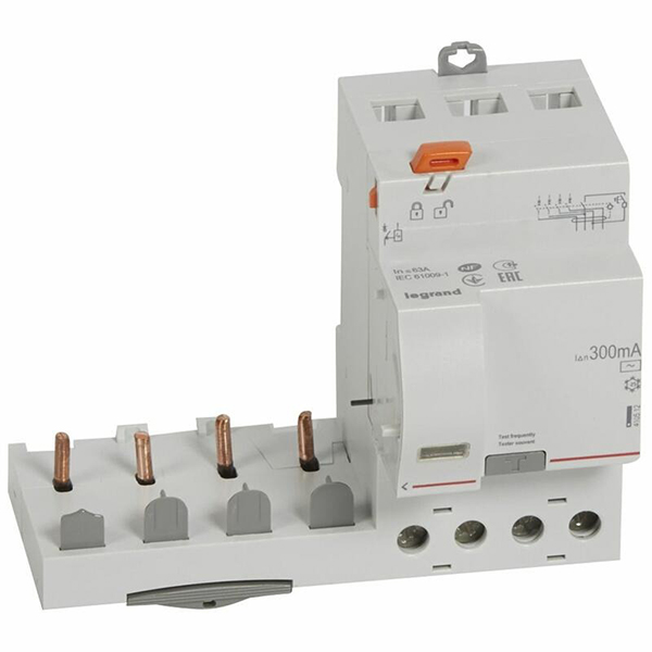 BLOC DIFFERENTEIL MODULAIRE 4P 300MA AC 63A 3MOD VIS 410512 LEGRAND