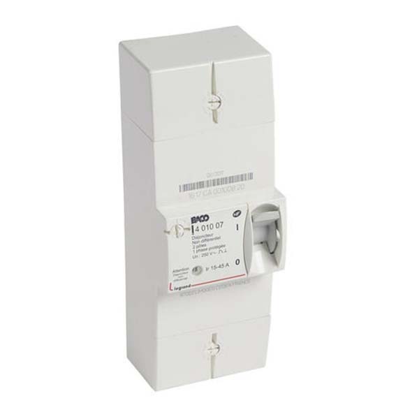 DISJONCTEUR D ABONNE NON DIFFERENTIEL 2P 45A (15/30/45) 401007 LEGRAND