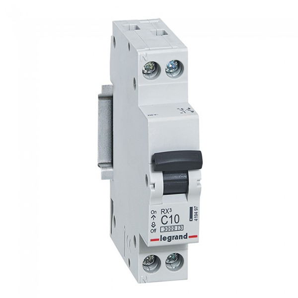 DISJONCTEUR MODULAIRE P+N C10 3KA 1MOD VIS VIS 419497 LEGRAND