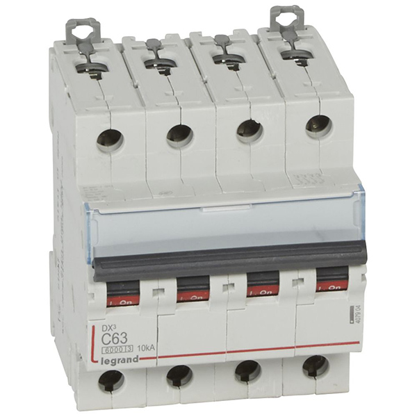 DISJONCTEUR MODULAIRE 4P C63 6000/10KA 4MOD VIS/VIS 407904 LEGRAND
