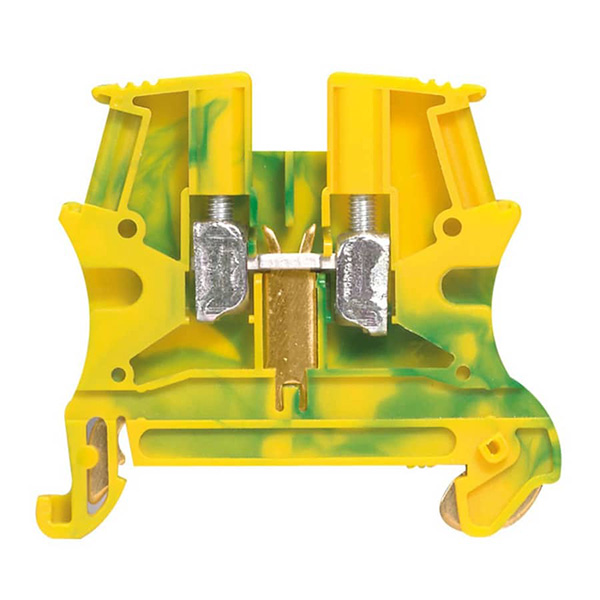 BLOC DE JONCTION CONNEXION A VIS V/J 10MM2 PIED METAL