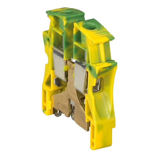 BLOC DE JONCTION CONNEXION A VIS V/J 16MM2 PIED METAL