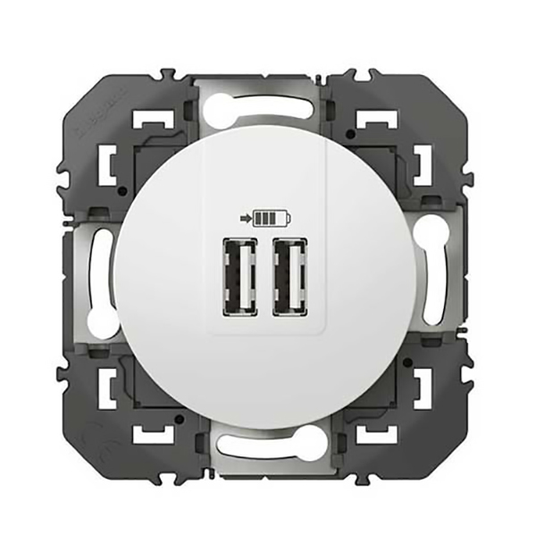 APPAREILLAGE USB DOUBLE ENCASTRE BLANC DOOXIE LEGRAND
