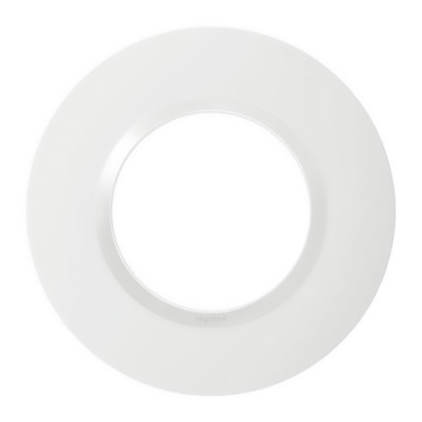 PLAQUE DE FINITION RONDE DOOXIE 1 POSTE FINITION BLANC MAT AVEC BAGUE BLANCHE BRILLANTE
