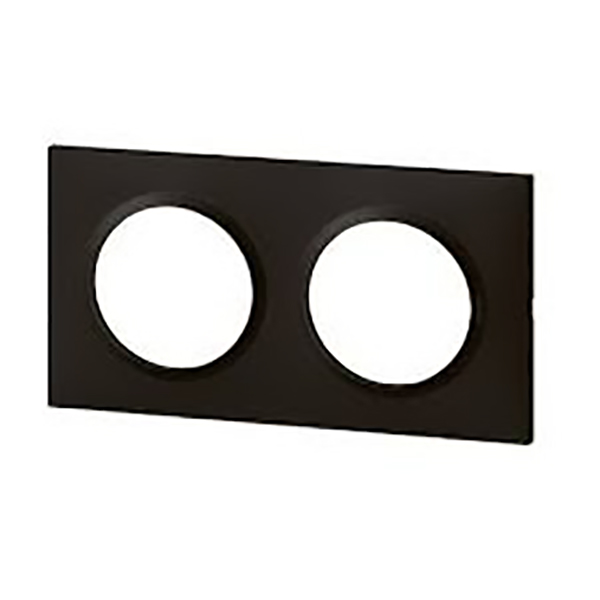 PLAQUE CARREE DOOXIE 2 POSTES FINITION NOIR VELOURS