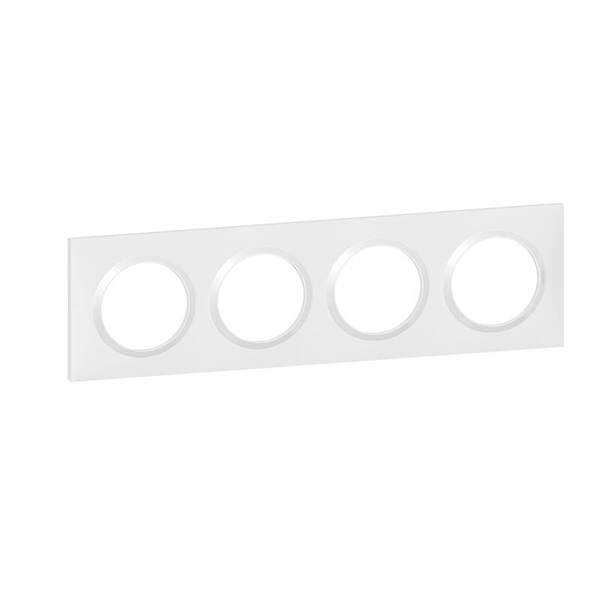 PLAQUE CARREE DOOXIE 4 POSTES FINITION BLANC