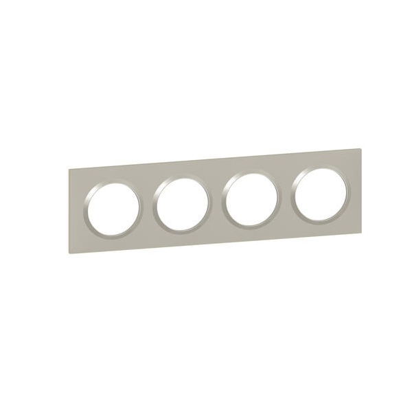 PLAQUE CARREE DOOXIE 4 POSTES FINITION PLUME MAT AVEC BAGUE PLUME BRILLANTE (GRIS)