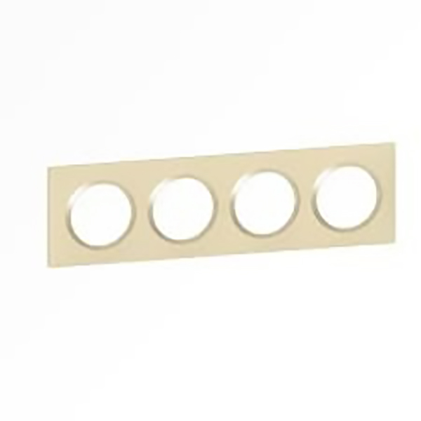 PLAQUE CARREE DOOXIE 4 POSTES FINITION DUNE MAT AVEC BAGUE DUNE BRILLANTE (JAUNE)