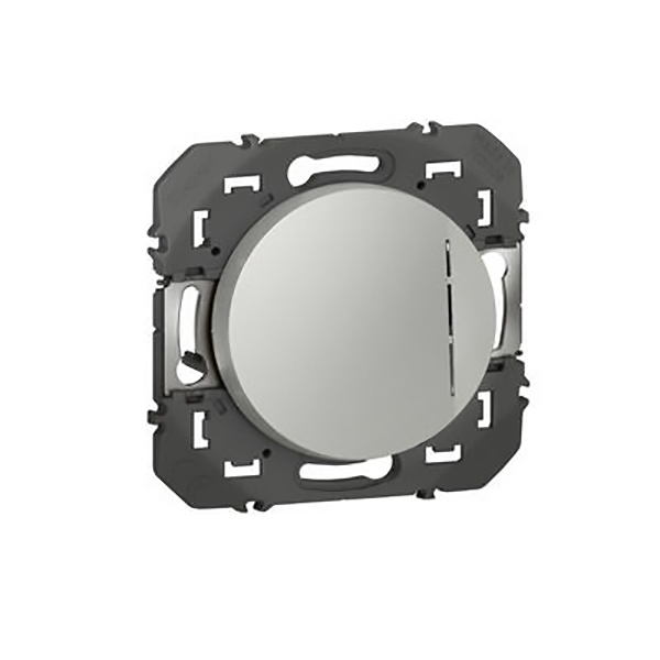INTERRUPTEUR OU VA-ET-VIENT AVEC VOYANT TEMOIN DOOXIE 10AX 250V FINITION ALU