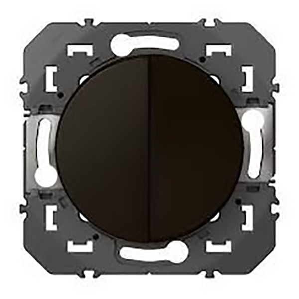INTERRUPTEUR OU VA-ET-VIENT 10AX + BOUTON POUSSOIR 6A DOOXIE - FINITION NOIR