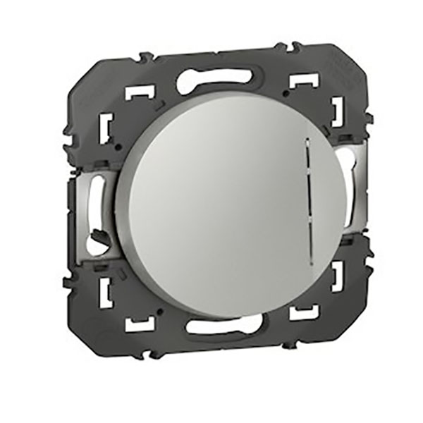 POUSSOIR SIMPLE AVEC VOYANT LUMINEUX DOOXIE 6A 250V FINITION ALU