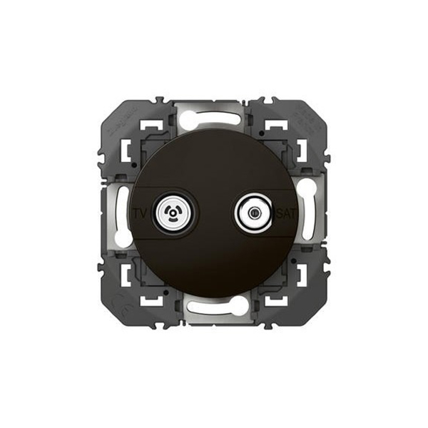 PRISE TV-SAT ETOILE BLINDEE DOOXIE FINITION NOIR - EMBALLAGE BLISTER