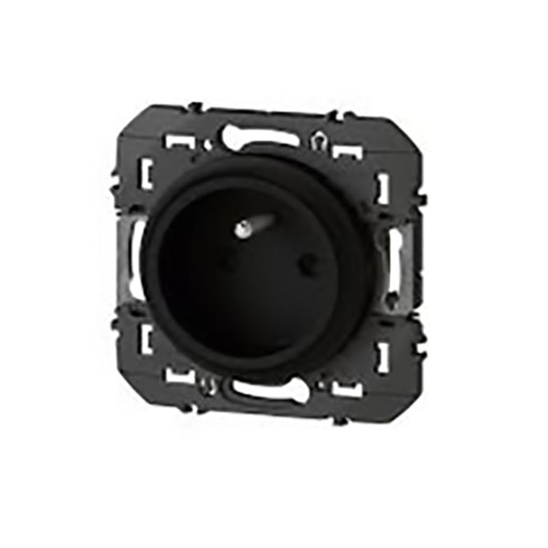PRISE DE COURANT EASYRENO 2P+T FAIBLE PROFONDEUR DOOXIE 16A FINITION NOIR - EMBALLAGE BLISTER