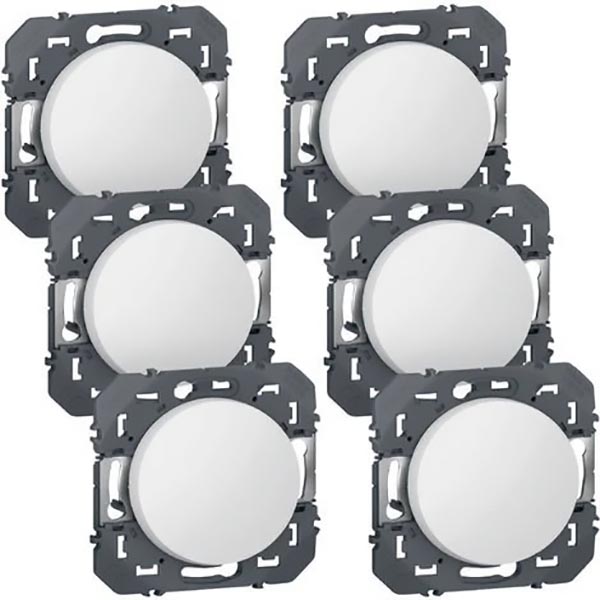 LEGRAND DOOXIE LOT DE 6 INTERRUPTEURS OU VA ET VIENTS BLANC COMPOSABLE