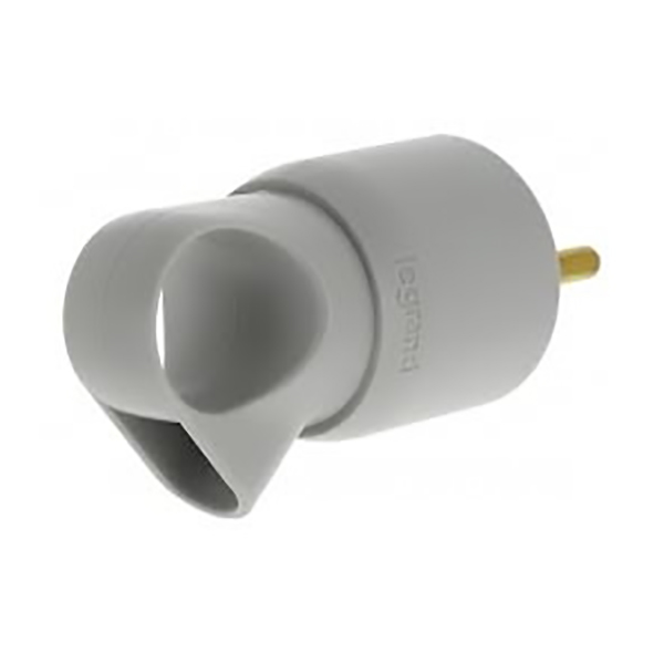 FICHE MALE AVEC ANNEAU 2P+T DROITE 16A GRIS LEGRAND 50424