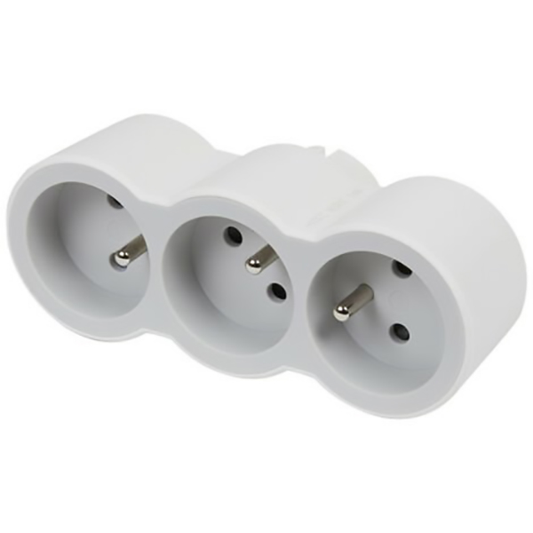 MULTIPRISE TRIPLE SORTIE 3X2P+T 230V 3500W 16A BLC GRIS TRIPLITE LEGRAND