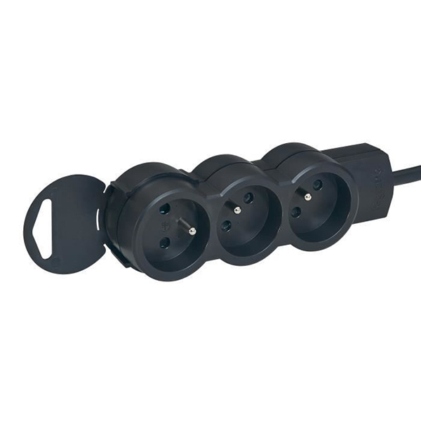 BLOC MULTIPRISE 3X2P+T FRONTALE 16A 230V NOIR LEGRAND 50508