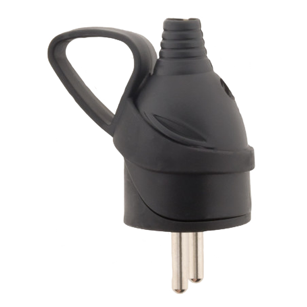 FICHE MALE ANNEAU -16A 2 POLES+ TERRE - NOIR