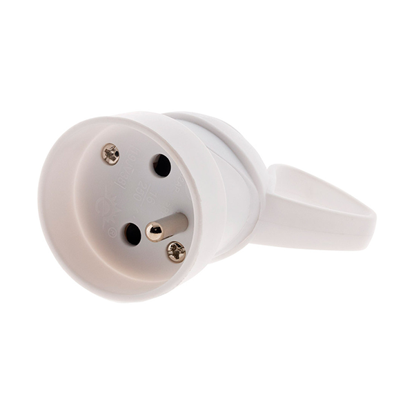 FICHE FEMELLE ANNEAU -16A 2 POLES+ TERRE - BLANC