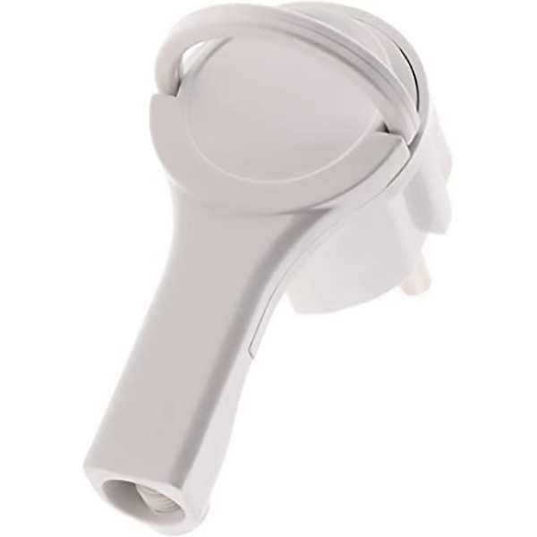 FICHE MALE 2 POLES+T 16A EXTRA PLATE BLANC