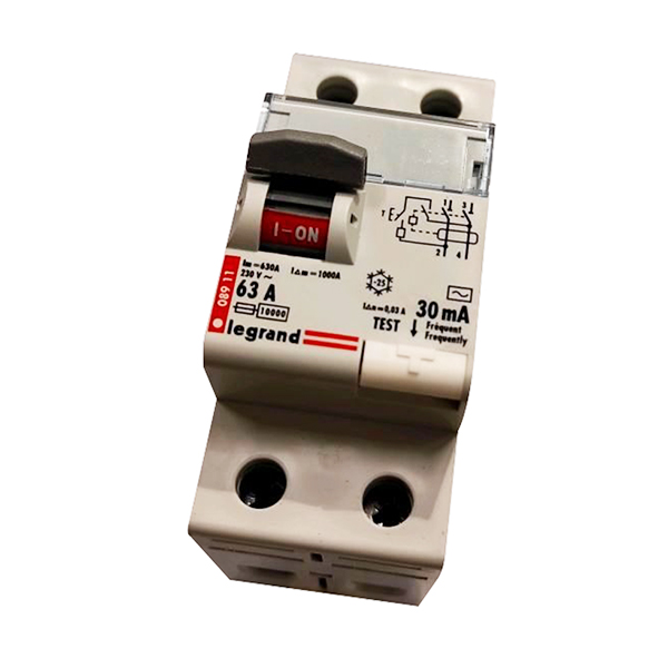 INTERRUPTEUR DIFFERENTIEL MODULAIRE 2P 63A 30MA AC 2MOD VIS/VIS REF 8911 LEGRAND