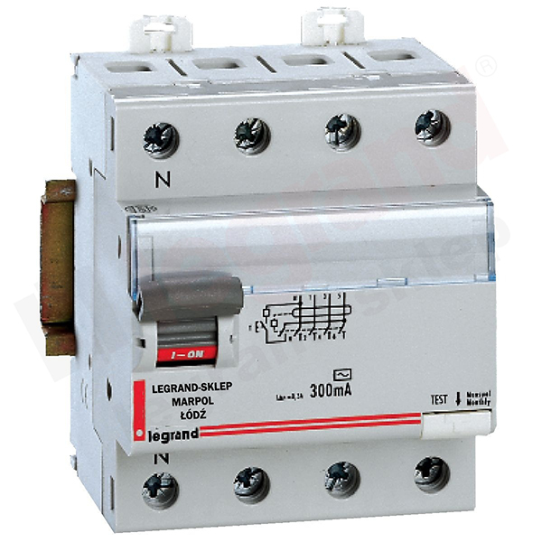 INTERRUPTEUR DIFFERENTIEL MODULAIRE 4P 40A 30MA AC 4MOD VIS/VIS REF 8994 LEGRAND