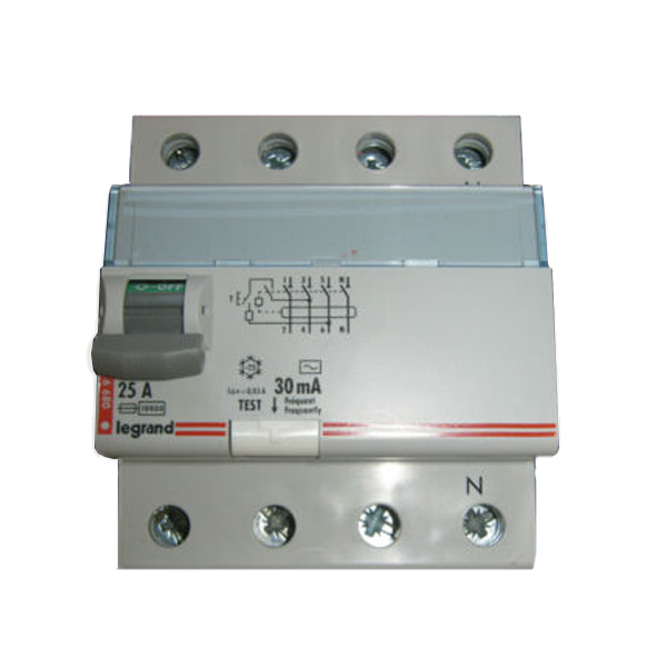 INTERRUPTEUR DIFFERENTIEL MODULAIRE 4P 25A 300MA AC 4MOD VIS/VIS REF 9011 LEGRAND