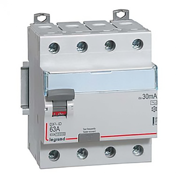 INTERRUPTEUR DIFFERENTIEL MODULAIRE 4P 63A 300MA AC 4MOD VIS/VIS REF 9013 LEGRAND