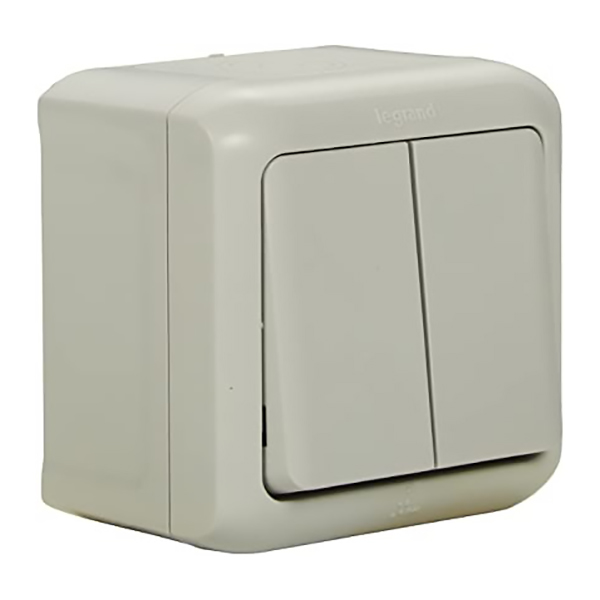 APPAREILLAGE INTER DVV APPARENT ETANCHE IP44 GRIS FORIX 782381 LEGRAND