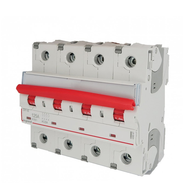 INTERRUPTEUR SECTIONNEUR MODULAIRE A DECLENCHEMENT 4P 125A 6MOD VIS/VIS 406547 LEGRAND
