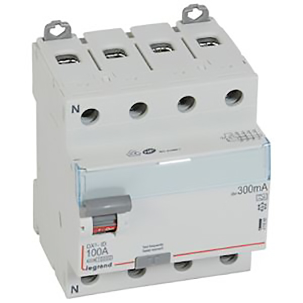 INTERRUPTEUR DIFFERENTIEL MODULAIRE 4P 100A 300MA A 4MOD VIS/VIS 411688 LEGRAND