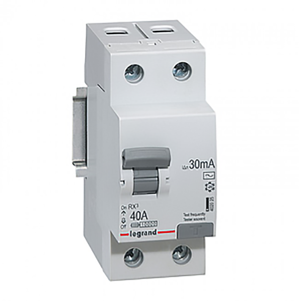INTERRUPTEUR DIFFERENTIEL MODULAIRE 2P 40A 30MA AC 2MOD VIS/VIS REF 402025 LEGRAND