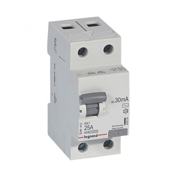 INTERRUPTEUR DIFFERENTIEL MODULAIRE 2P 25A 30MA AC 2MOD VIS/VIS REF 402024 LEGRAND