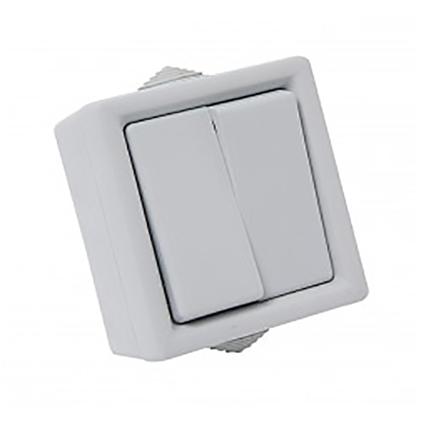 INTERRUPTEUR DOUBLE VA ET VIENT GRIS VRAC IP54 TOUT TEMPS
