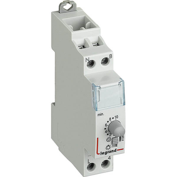 MINUTERIE MODULAIRE 0,5 A 10MN 16A 250V 1F/230V 1MOD BORNES VIS 412602 LEGRAND