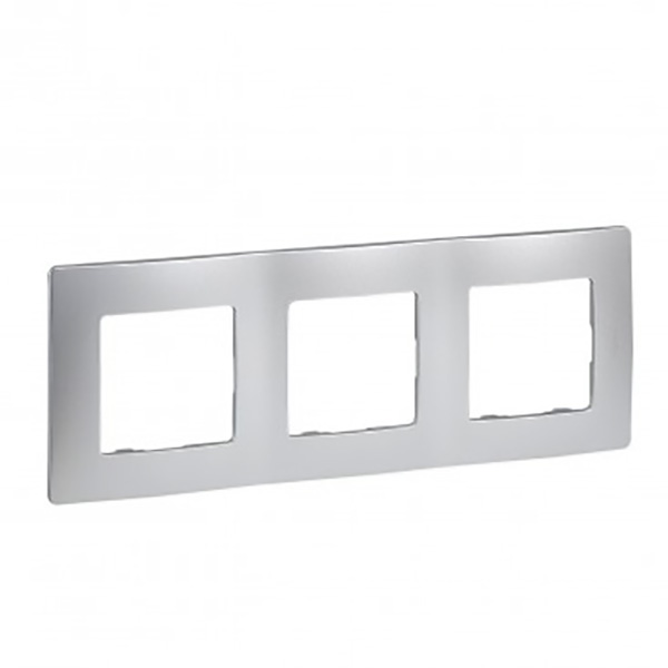 APPAREILLAGE PLAQUE 3POSTE ARGENT NILOE 96725 LEGRAND