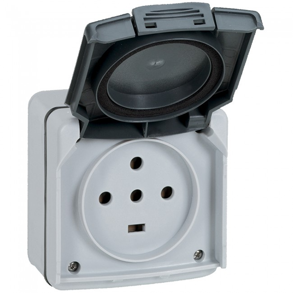 APPAREILLAGE BP APPARENT ETANCHE IP55 IK07 GRIS PLEXO 91614 LEGRAND