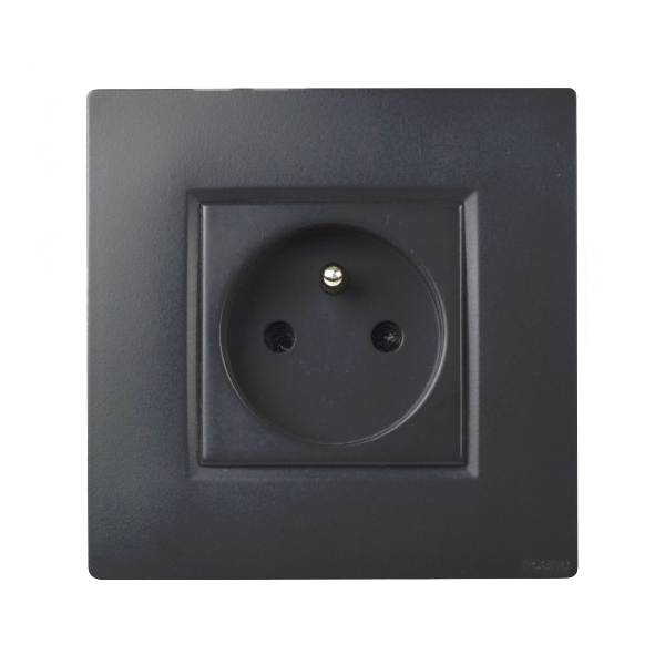 PRISE 2P+T 16A ANTHRACITE DIAMANT