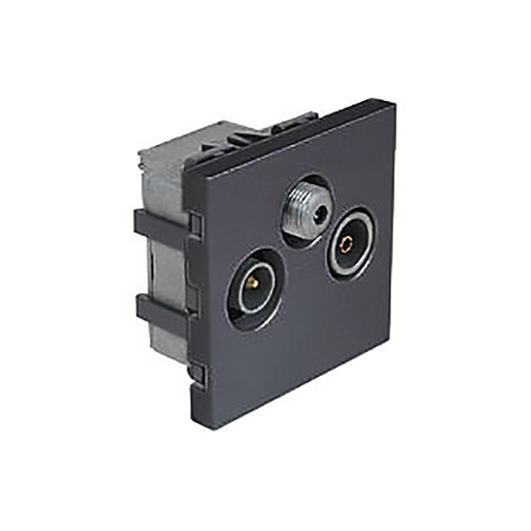 PRISE TV-FM-SAT ANTHRACITE DIAMANT MECA