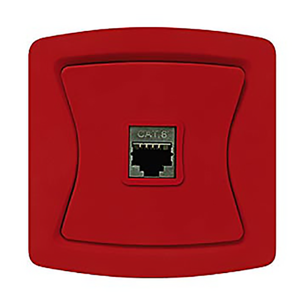 PRISE TELEPHONE RJ45 ROUGE FINITION SOFT DIVINE