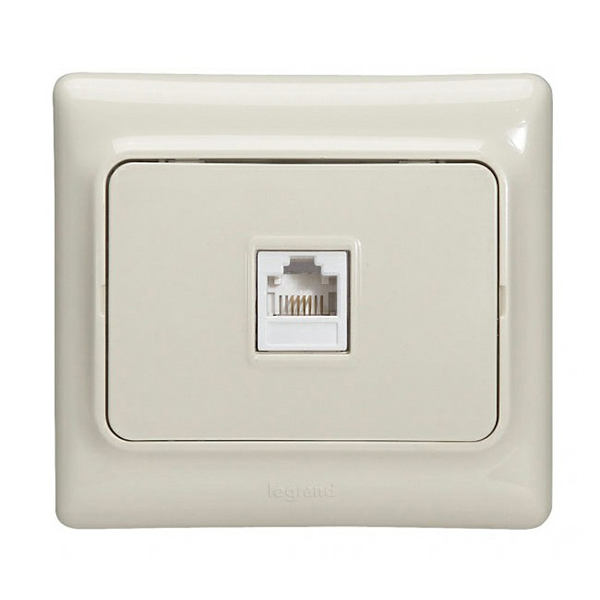 APPAREILLAGE PRISE ENCASTRE RJ11 IVOIRE KAPTIKA 782144 LEGRAND