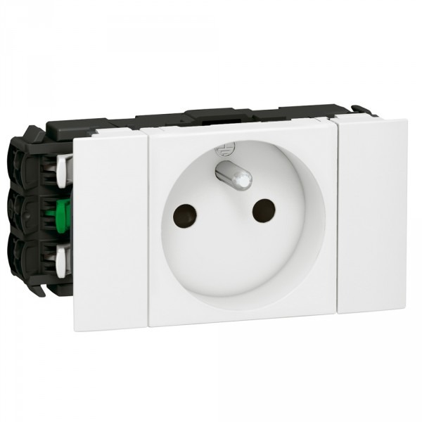 MOSAIC _PRISE 2P+T POUR GOULOTTE 2MOD -BLANC 2MOD