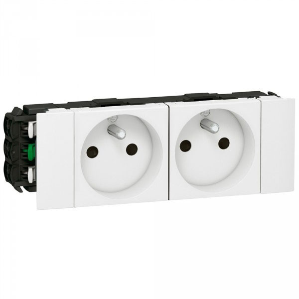 MOSAIC _PRISE 2x2P+T POUR GOULOTTE 4MOD -BLANC