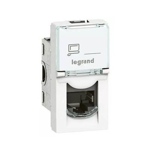 PRISE MOSAIC RJ45 CAT.5E FTP 9CONTACTS BLANC 1MOD