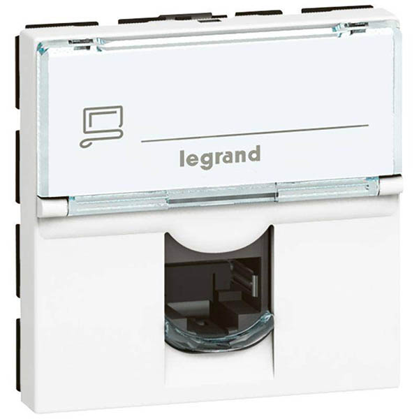 PRISE MOSAIC RJ45 CAT.5E FTP 9CONTACTS BLANC 2MOD