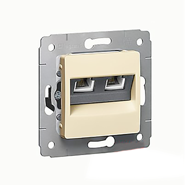 CARIVA MECAN. PRISE RJ11 4 CONTACTS 2 MOD - IVOIRE